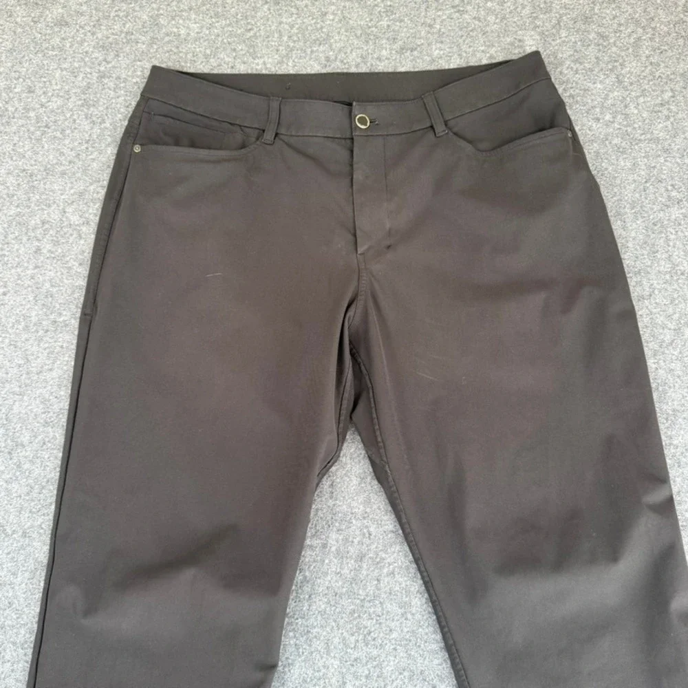 Lululemon ABC Classic Fit 5-Pocket Pant 36x29 Black Warpstreme Office Casual